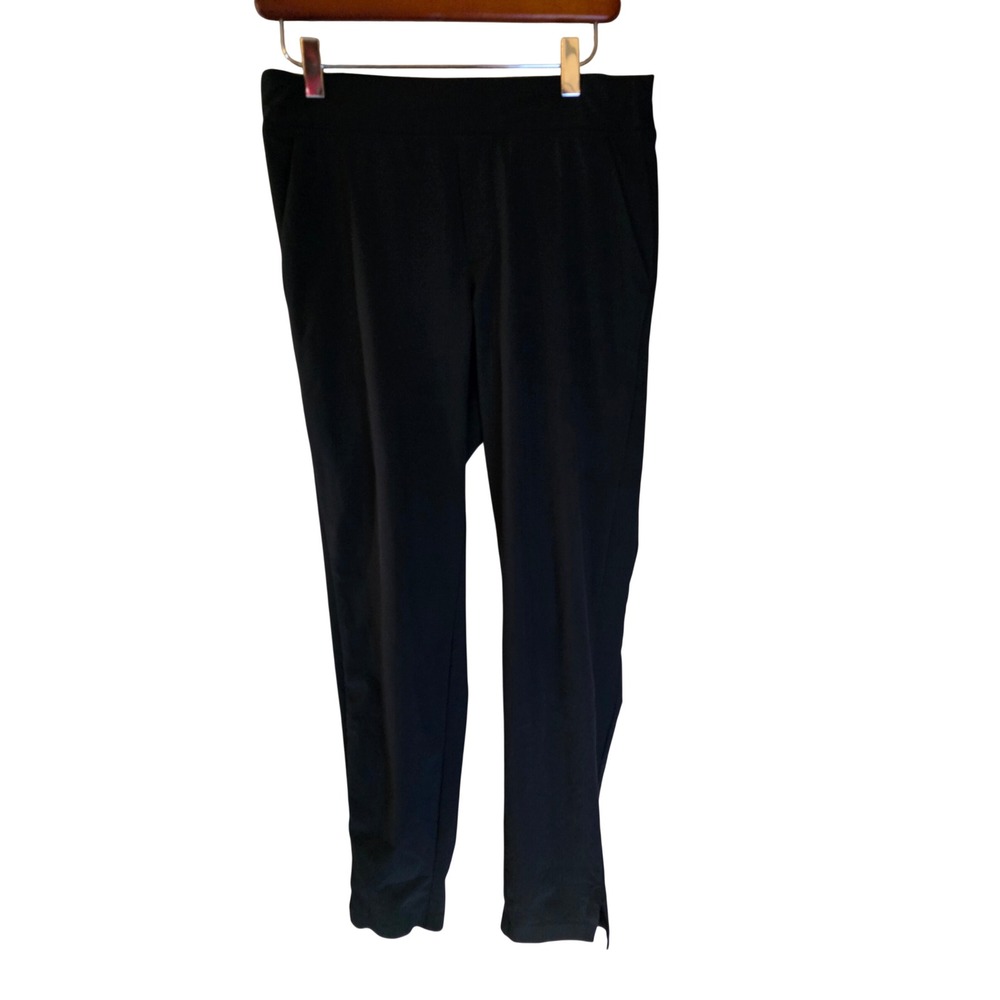Athleta Womens‎ Black Ribbed Waistband Performance Travel Pants Size 4 Comfort